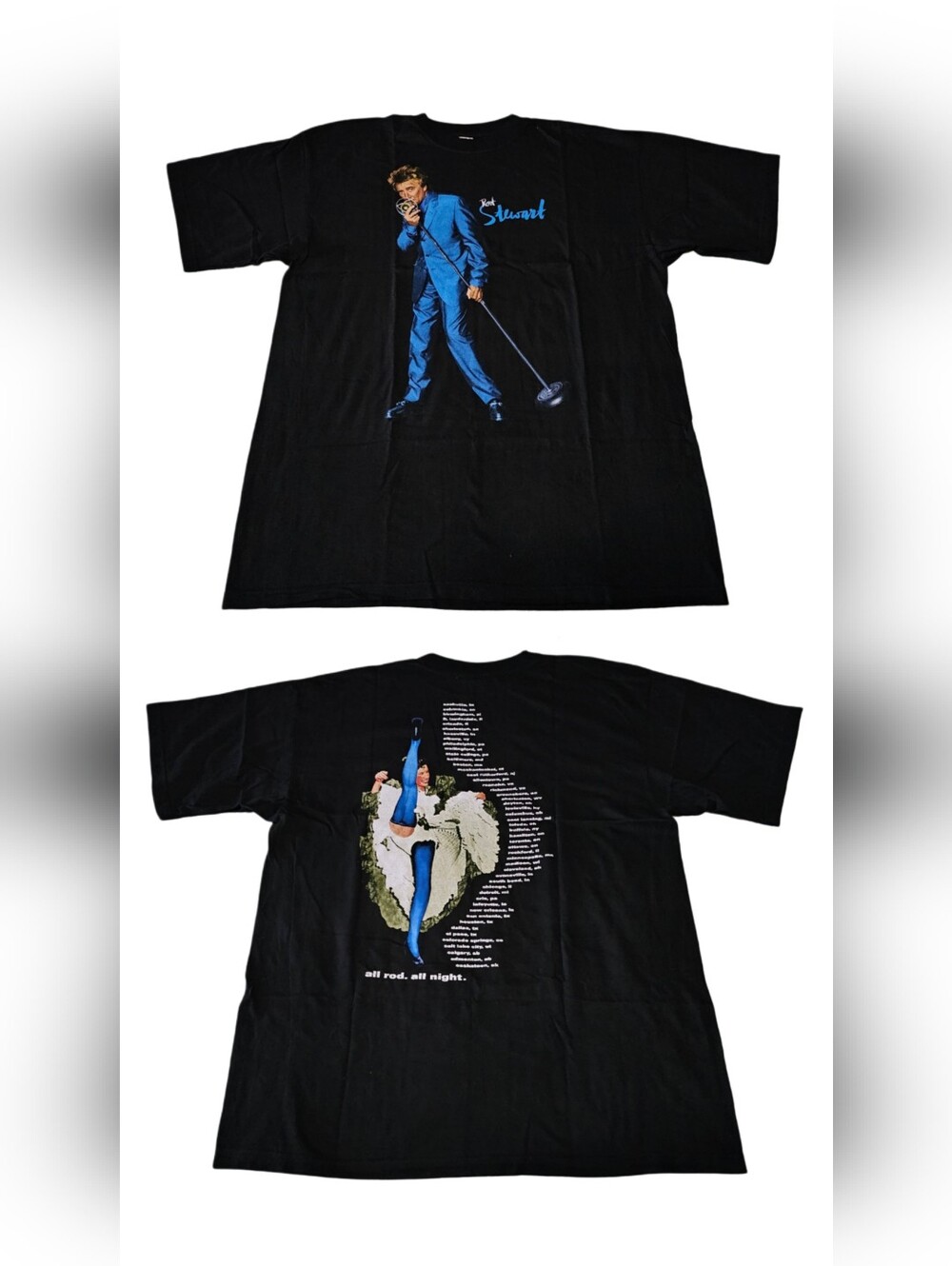 Vtg 1998 Rod Stewart All Rod All Night Tour T-Shirt XL Black 90s Back Graphics